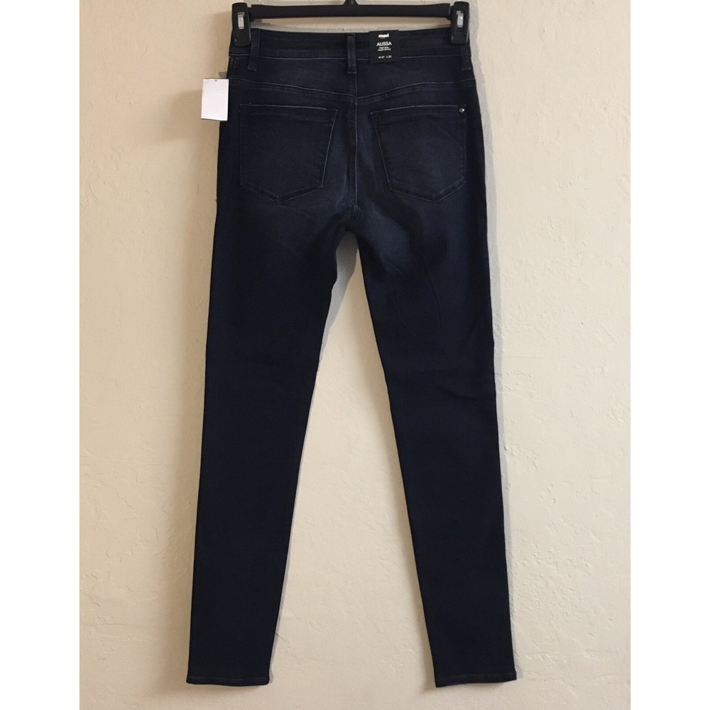 NEW Mavi Jeans 27 Black Alissa High Rise Super Skinny Faded Denim - Picture 4 of 11